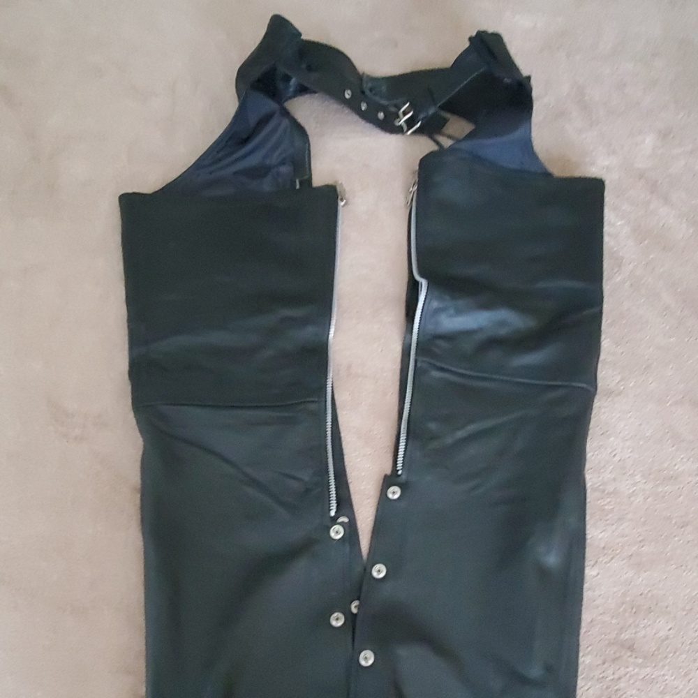 Ladies leather motorcycle chaps